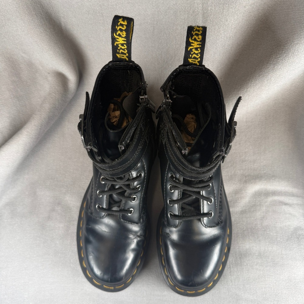 Discontinued Dr. Martens 1460 Double Buckle Smooth Leather Boots W6 M5 ALT Y2K - Picture 13 of 16
